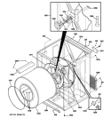 CABINET & DRUM Diagram and Parts List for DSXH47GG2WW  General Electric Dryer