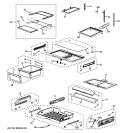 FRESH FOOD SHELVES Diagram and Parts List for PFSS6SMXASS  General Electric Refrigerator