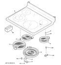 COOKTOP Diagram and Parts List for EER2001M02SS  General Electric Range