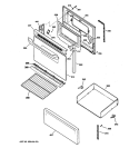 DOOR & DRAWER PARTS Diagram and Parts List for RB536DP1WW  Hotpoint Range