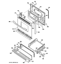DOOR & DRAWER PARTS Diagram and Parts List for RGB540SEP1SA  Hotpoint Range
