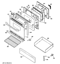 DOOR & DRAWER PARTS Diagram and Parts List for RGB790DEP1BB  Hotpoint Range