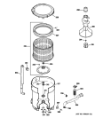 TUB, BASKET & AGITATOR Diagram and Parts List for GWRE6270H2WW  General Electric Washer