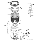 TUB, BASKET & AGITATOR Diagram and Parts List for WCCB1030J1WC  General Electric Washer