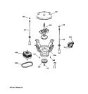SUSPENSION, PUMP & DRIVE COMPONENTS Diagram and Parts List for WDRR2500K3WW  General Electric Washer