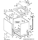 CABINET, COVER & FRONT PANEL Diagram and Parts List for WISR409DGDWW  General Electric Washer