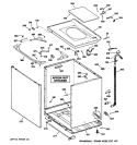 CABINET, COVER & FRONT PANEL Diagram and Parts List for WMCD2050J1WC  General Electric Washer