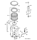 TUB, BASKET & AGITATOR Diagram and Parts List for WNRD2050G2WC  General Electric Washer