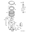 TUB, BASKET & AGITATOR Diagram and Parts List for WPRE6150H2WT  General Electric Washer