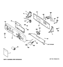 CONTROLS & BACKSPLASH Diagram and Parts List for WWSE5240G3WW  General Electric Washer