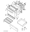 DOOR & DRAWER PARTS Diagram and Parts List for JGBP28WEK9WW  General Electric Range