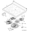 COOKTOP Diagram and Parts List for JB730DN1WW  General Electric Range
