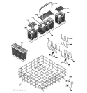 LOWER RACK ASSEMBLY Diagram and Parts List for ZBD7920P10SS  General Electric Dishwasher