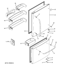 DOORS Diagram and Parts List for GBSC0HBXCRBB  General Electric Refrigerator