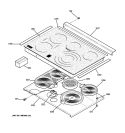 COOKTOP Diagram and Parts List for JSP46DN1BB  General Electric Range