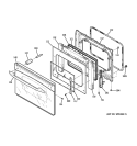 DOOR Diagram and Parts List for JSP46DN1BB  General Electric Range