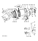 TUB & MOTOR Diagram and Parts List for WPDH8800J2MG  General Electric Washer