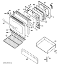 DOOR & DRAWER PARTS Diagram and Parts List for EGR2000EM5CC  General Electric Range