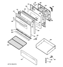 DOOR & DRAWER PARTS Diagram and Parts List for JGBP28WEK8WW  General Electric Range