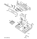 CONTROL PANEL & COOKTOP Diagram and Parts List for JGBP32SEN3SS  General Electric Range