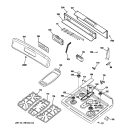 CONTROL PANEL & COOKTOP Diagram and Parts List for JGBP87DEM3BB  General Electric Range