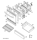 DOOR & DRAWER PARTS Diagram and Parts List for JGBP87DEM3BB  General Electric Range