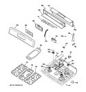CONTROL PANEL & COOKTOP Diagram and Parts List for JGBP87MEM3BG  General Electric Range