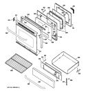 DOOR & DRAWER PARTS Diagram and Parts List for JGBP87MEM3BG  General Electric Range