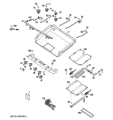 GAS & BURNER PARTS Diagram and Parts List for JGBP88DEM3WW  General Electric Range