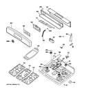 CONTROL PANEL & COOKTOP Diagram and Parts List for JGBP88DEM3WW  General Electric Range