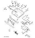 GAS & BURNER PARTS Diagram and Parts List for JGBP88SEM3SS  General Electric Range