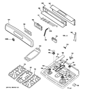 CONTROL PANEL & COOKTOP Diagram and Parts List for JGBP88SEM3SS  General Electric Range
