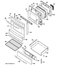 DOOR & DRAWER PARTS Diagram and Parts List for PGB900SEM4SS  General Electric Range