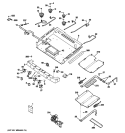 GAS & BURNER PARTS Diagram and Parts List for PGB908DEM3CC  General Electric Range