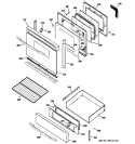 DOOR & DRAWER PARTS Diagram and Parts List for PGB908DEM3CC  General Electric Range