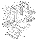 DOOR & DRAWER PARTS Diagram and Parts List for PGB918SEM3SS  General Electric Range