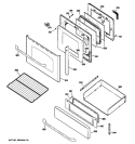 DOOR & DRAWER PARTS Diagram and Parts List for JGB800SEP1SS  General Electric Range