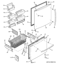 DOORS Diagram and Parts List for PDSE5NBWAJSS  General Electric Refrigerator