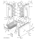DOORS Diagram and Parts List for PFSF5NFWABB  General Electric Refrigerator