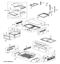 FRESH FOOD SHELVES Diagram and Parts List for PFSF6PKXCWW  General Electric Refrigerator