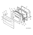 DOOR Diagram and Parts List for PT916SM3SS  General Electric Wall Oven