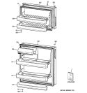 DOORS Diagram and Parts List for GTR18BBSFRWW  General Electric Refrigerator