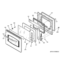 DOOR Diagram and Parts List for JCKP70DP1BB  General Electric Wall Oven