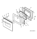 DOOR Diagram and Parts List for JKP30DP1CC  General Electric Wall Oven