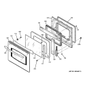 DOOR Diagram and Parts List for JKP35SP1SS  General Electric Wall Oven