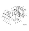 DOOR Diagram and Parts List for JKP70DP1WW  General Electric Wall Oven