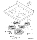COOKTOP Diagram and Parts List for PB970SP2SS  General Electric Range