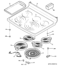 COOKTOP Diagram and Parts List for PB978SP2SS  General Electric Range