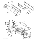 BACKSPLASH, BLOWER & MOTOR ASSEMBLY Diagram and Parts List for DISR473CG6WW  General Electric Dryer