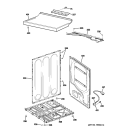 CABINET Diagram and Parts List for DISR473CG6WW  General Electric Dryer